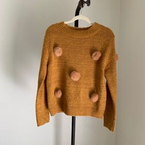 Anthropologie Sweater NWT SMALL by Michelle Nicole Wool Crew Neck Mustard Yellow